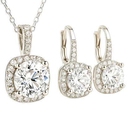 Set Aura Celeste - Collar y Pendientes de Cristal de Diamante